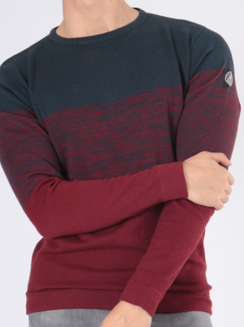 Pull bi-color col rond - Kiabi