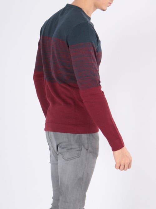 Pull bi-color col rond - Kiabi
