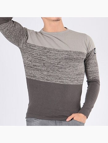 Pull bi-color col rond