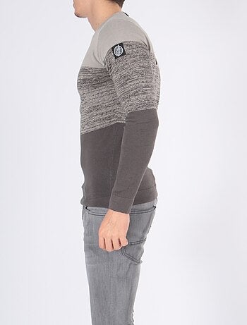 Pull bi-color col rond