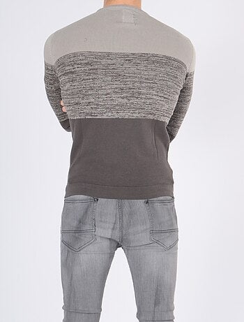 Pull bi-color col rond