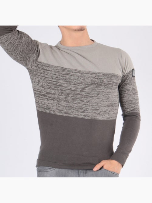 Pull bi-color col rond - Kiabi