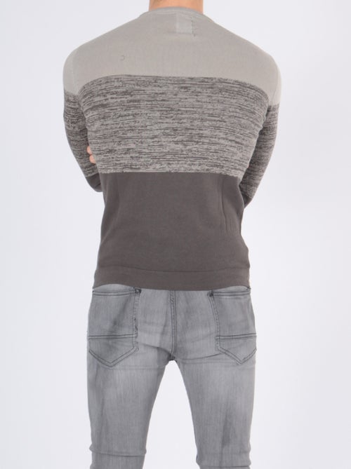 Pull bi-color col rond - Kiabi
