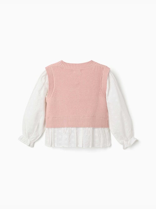 Pull bi-matière en maille et coton - Kiabi Pull bi-matière en maille et coton - Kiabi