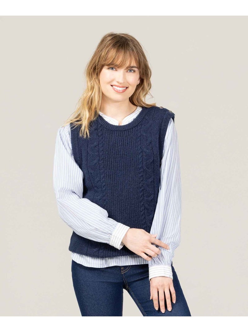 Pull bleu marine Femme - Terre de Marins Bleu - Kiabi