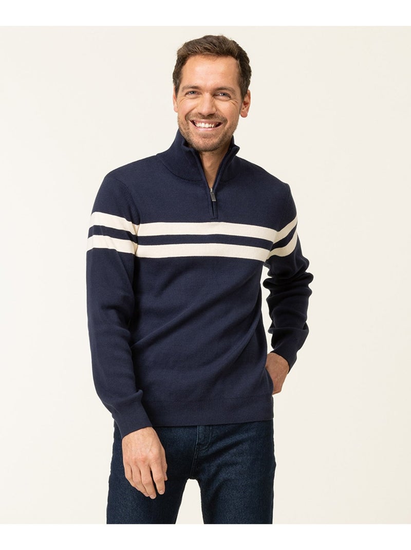 Pull bleu marine Homme - Terre de Marins Bleu - Kiabi