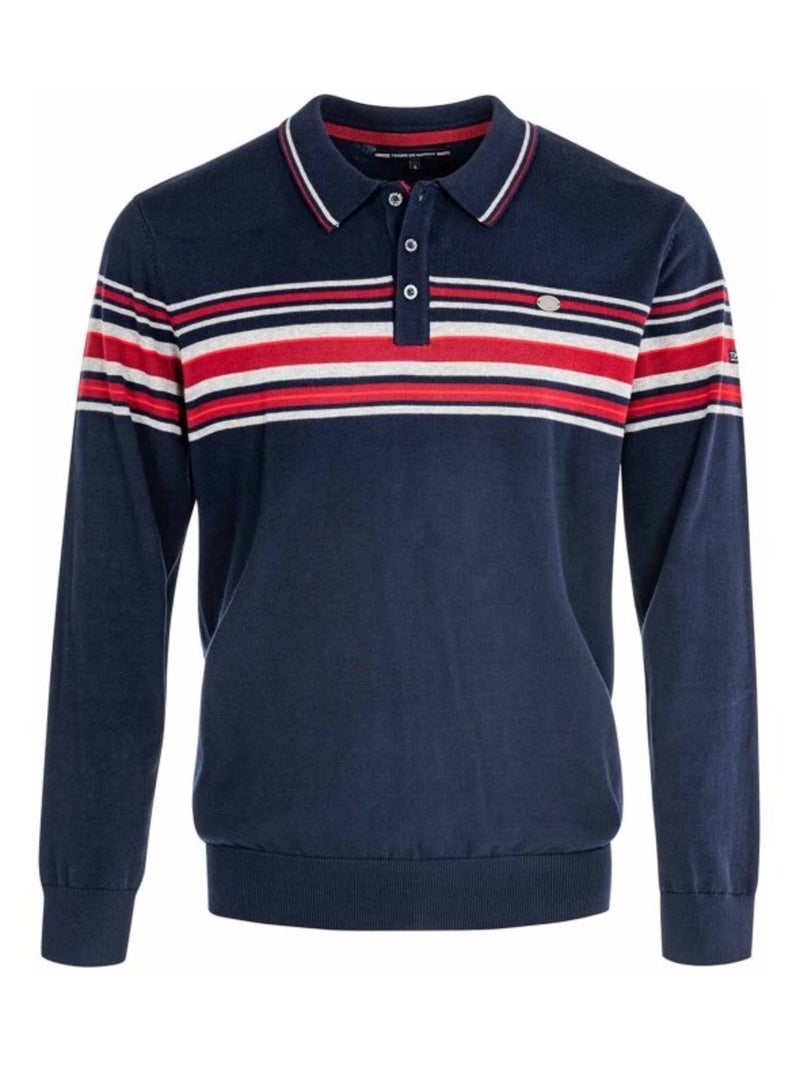 Pull bleu marine Homme rayures placées Bleu - Kiabi