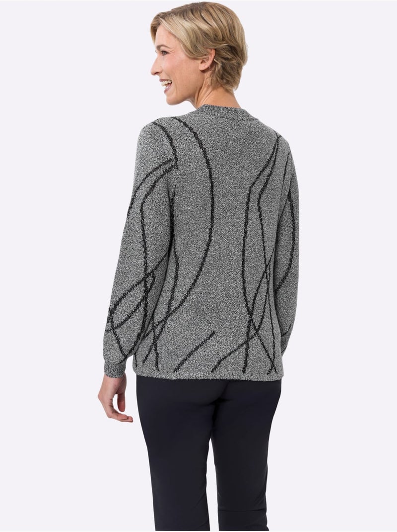 Pull Bouclé Qualité Bouclé Douce - Taille Standard - Moda Vilona Gris chiné - Kiabi