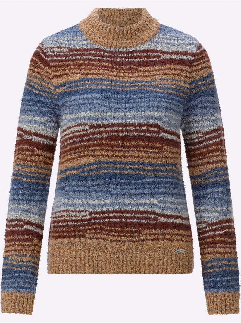 Pull Bouclé Qualité Bouclée Chaude - Taille Standard - Witt Bleu Ecru Bleu - Kiabi