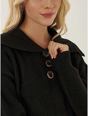 Pull boutonné à col châle