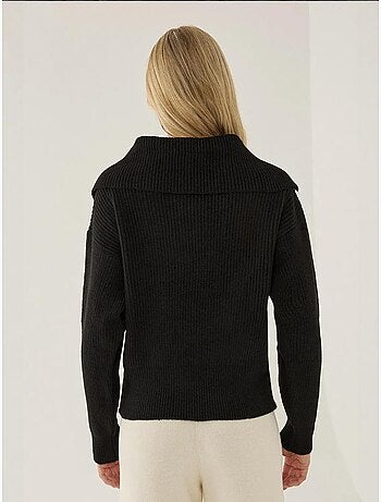 Pull boutonné à col châle