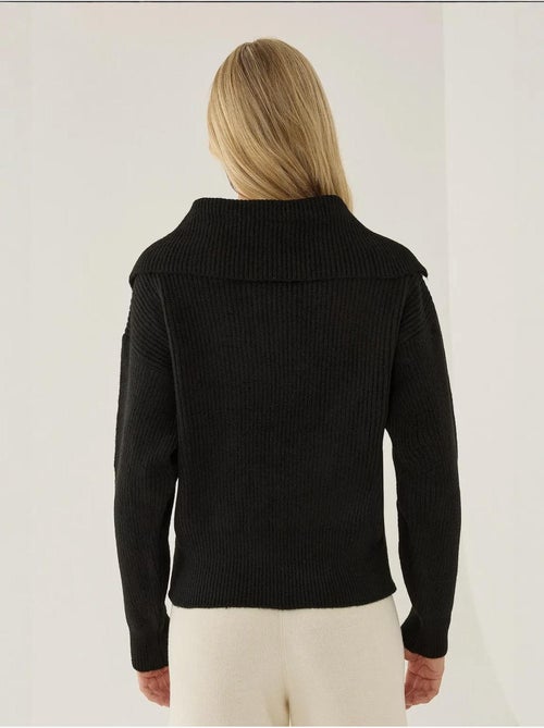 Pull boutonné à col châle - Kiabi