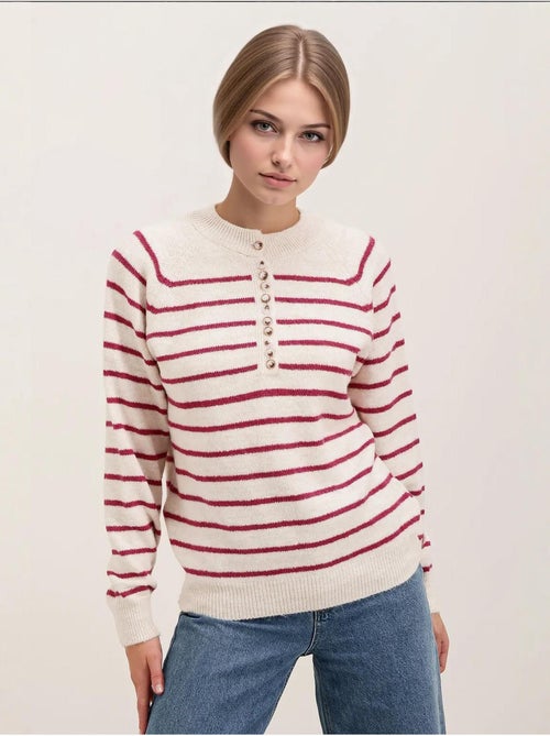 Pull boutonné bdart - Kiabi Pull boutonné bdart - Kiabi