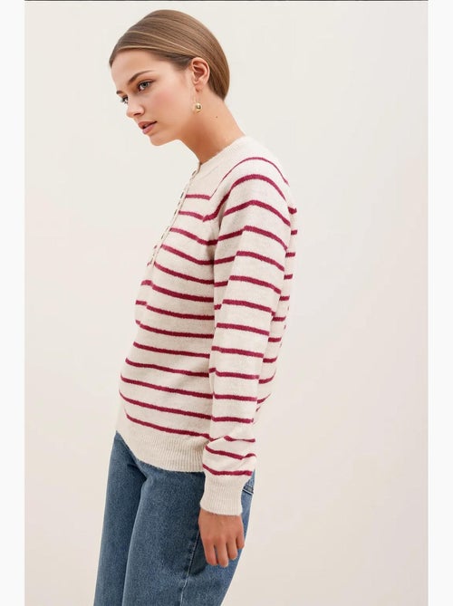 Pull boutonné bdart - Kiabi Pull boutonné bdart - Kiabi