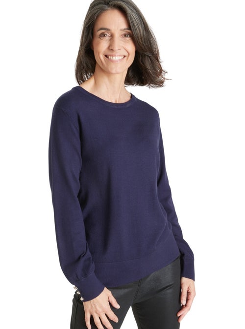 Pull boutons-bijoux aux manches - DAXON - Kiabi