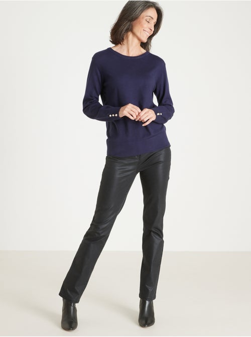 Pull boutons-bijoux aux manches - DAXON - Kiabi