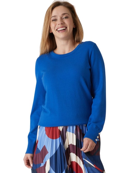 Pull boutons-bijoux aux manches - DAXON - Kiabi
