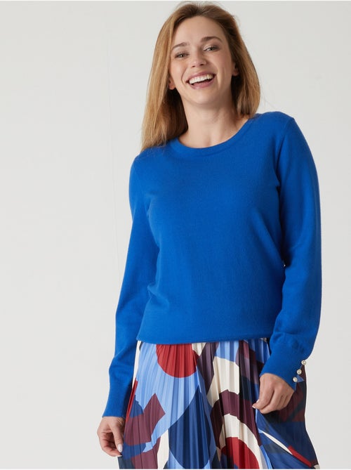 Pull boutons-bijoux aux manches - DAXON - Kiabi