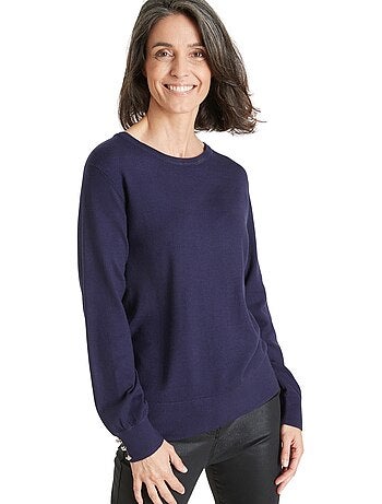 Pull boutons-bijoux aux manches