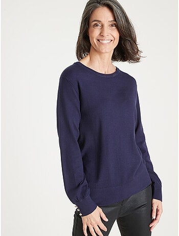 Pull boutons-bijoux aux manches