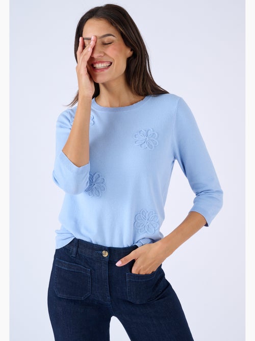 Pull brodé - Damart - Kiabi