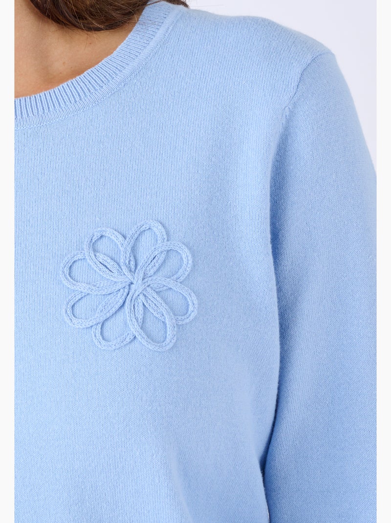 Pull brodé - Damart Bleu - Kiabi
