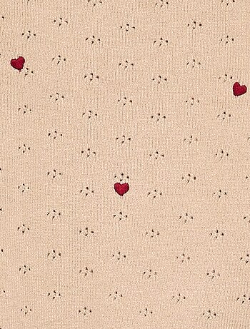 Pull brodé en maille pointelle