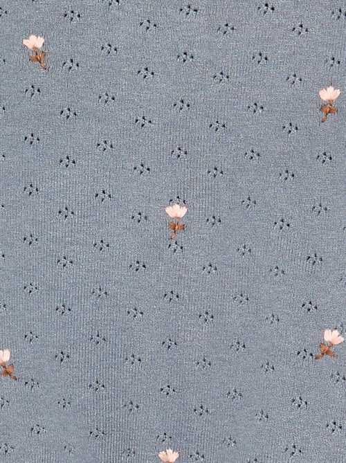 Pull brodé en maille pointelle - Kiabi