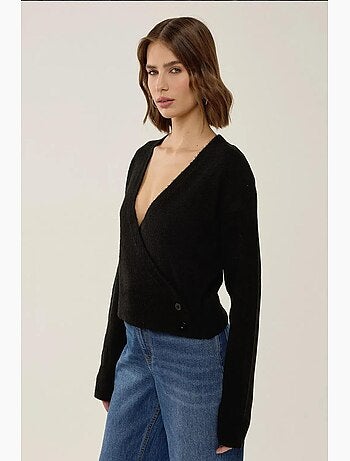 Pull cache-cœur boutonné à col en v hiccup