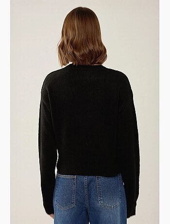 Pull cache-cœur boutonné à col en v hiccup