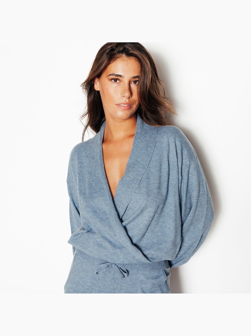Pull cache coeur joliane - rougegorge lingerie Bleu - Kiabi