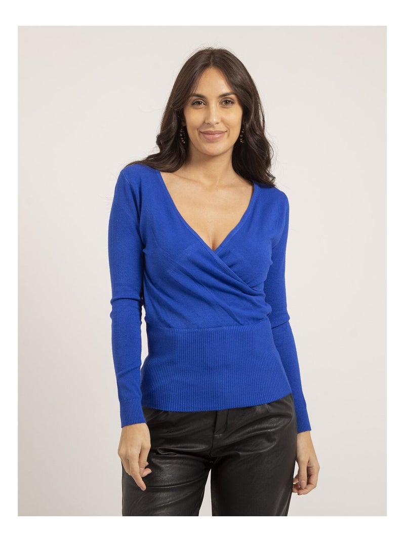Pull cache-coeur KALINKA Bleu roi - Kiabi