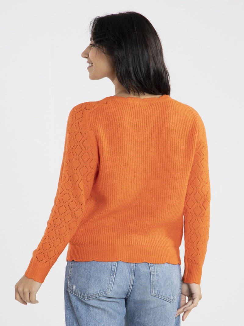 Pull Caligo Orange Pulls rond Orange - Kiabi