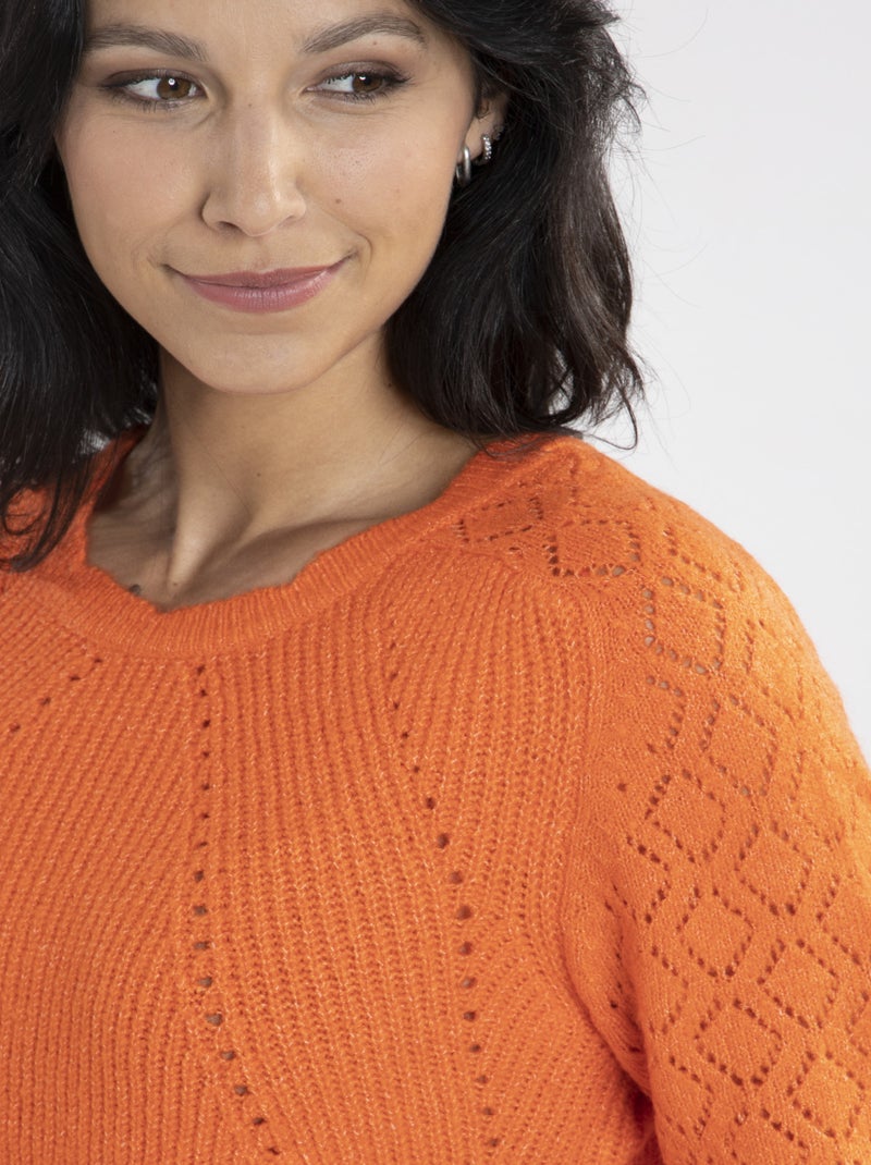 Pull Caligo Orange Pulls rond Orange - Kiabi