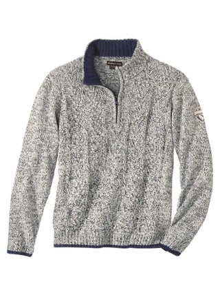 Pull Camioneur à Torsades Col Zippé   - ATLAS FOR MEN