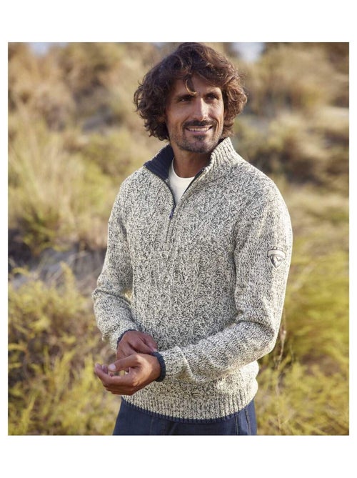 Pull Camioneur à Torsades Col Zippé   - ATLAS FOR MEN - Kiabi