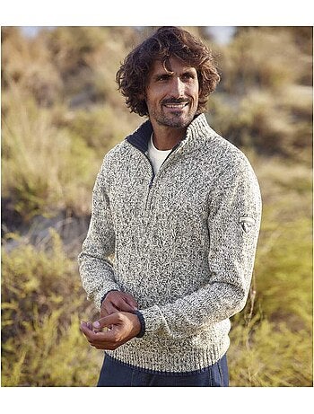 Pull camioneur à torsades col zippé - atlas for men