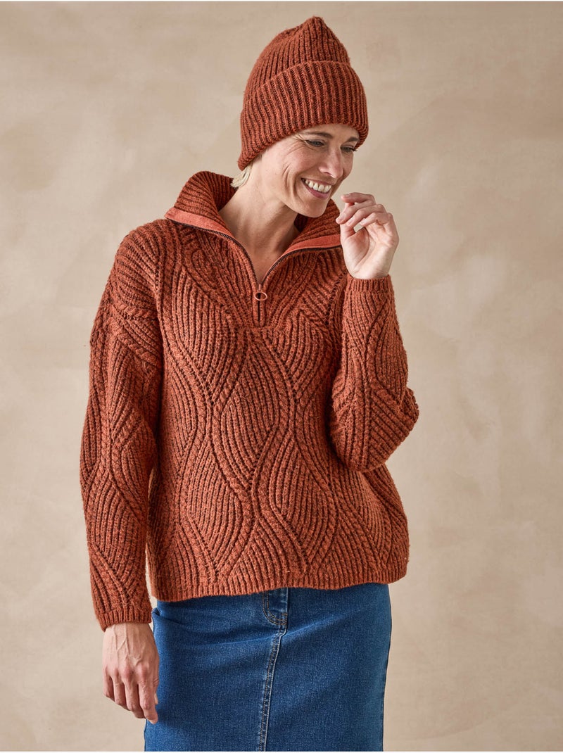 Pull camionneur fantaisie et bonnet - DAXON Orange - Kiabi