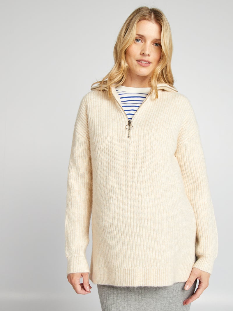 Pull camionneur grossesse Beige - Kiabi