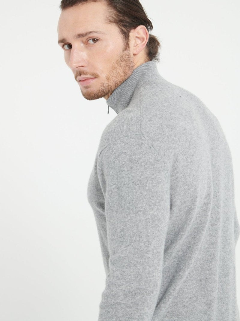 Pull camionneur homme 100% cachemire - LUKE 4 Gris clair - Kiabi