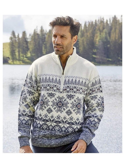 Pull Camionneur Tricot Jacquard   - ATLAS FOR MEN - Kiabi