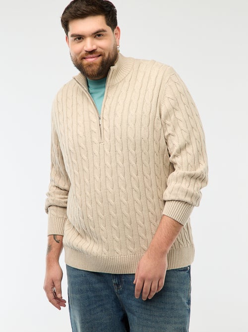 Pull camionneur zip torsadé - Kiabi