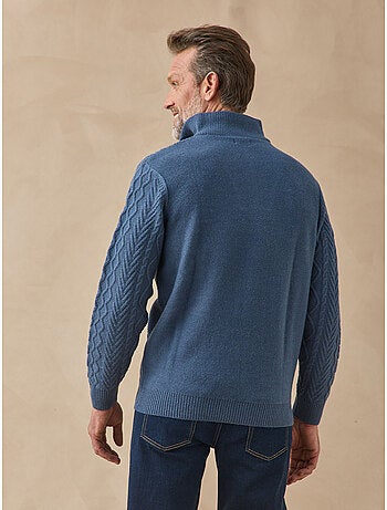 Pull camionneur zippé avec laine - daxon