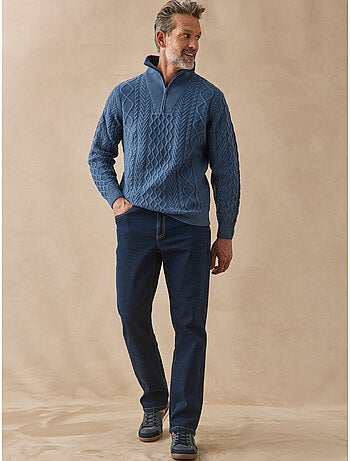 Pull camionneur zippé avec laine - daxon