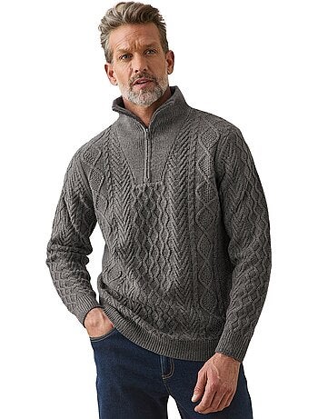 Pull camionneur zippé avec laine - daxon