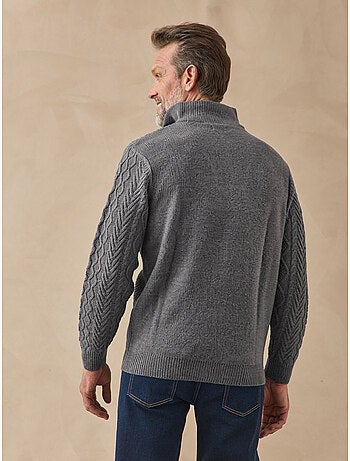 Pull camionneur zippé avec laine - daxon
