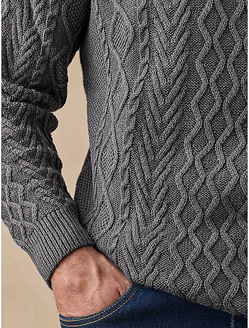 Pull camionneur zippé avec laine - daxon