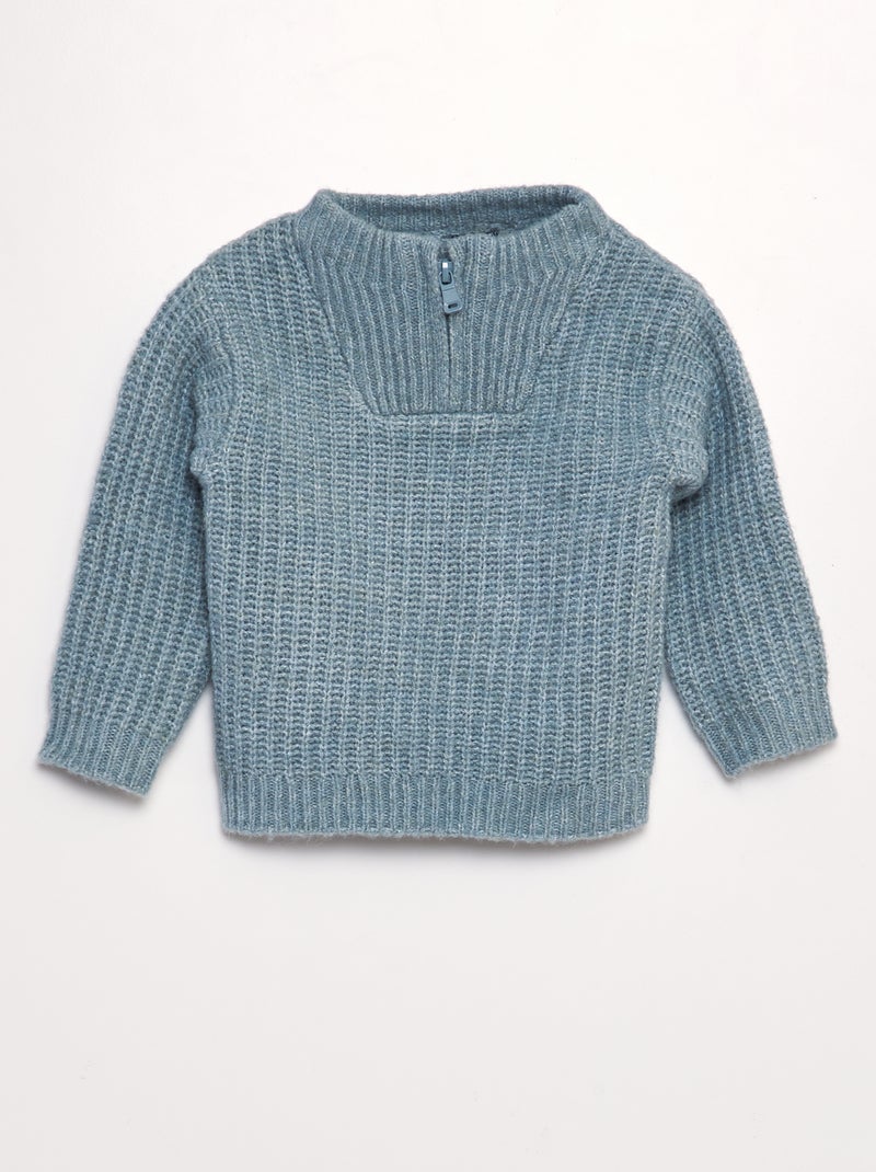 Pull camionneur zippé Bleu - Kiabi