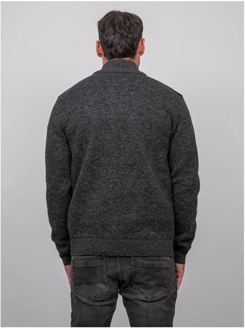 Pull camionneur zippé empiècements suédine lotiron - Kiabi Pull camionneur zippé empiècements suédine lotiron - Kiabi