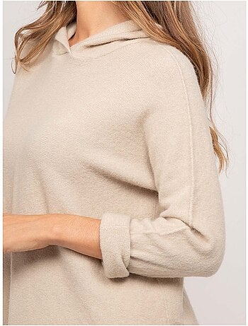 Pull capuche maille douce mélangée à l'alpaga kattem